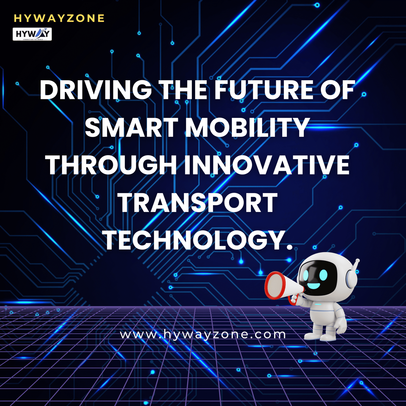 HywayZone smart mobility poster showcasing innovative transport technology and digital solutions